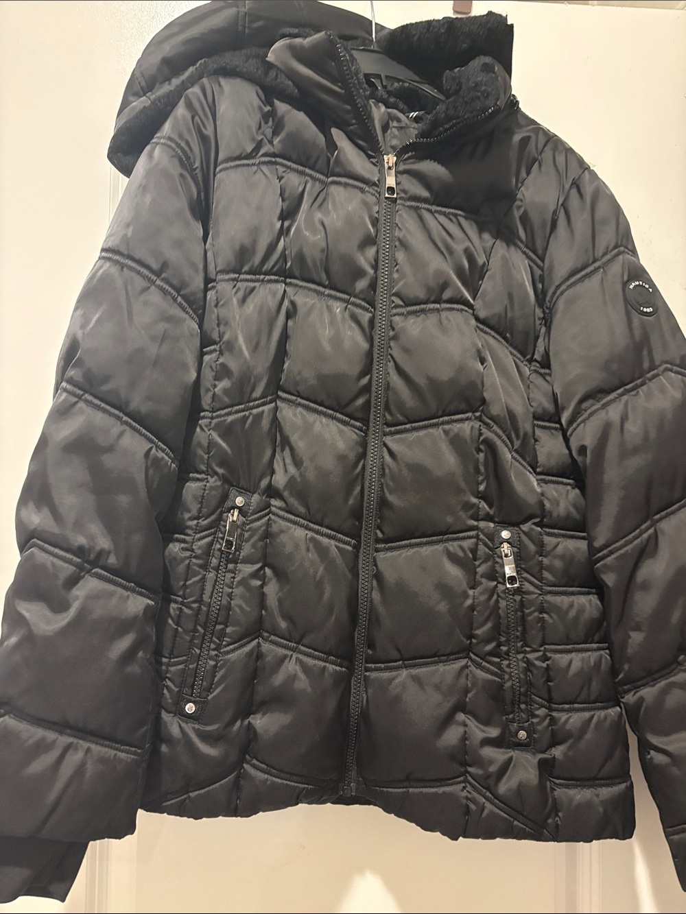 Nautica Women's Black Quilted Hooded Puffer Jacket M